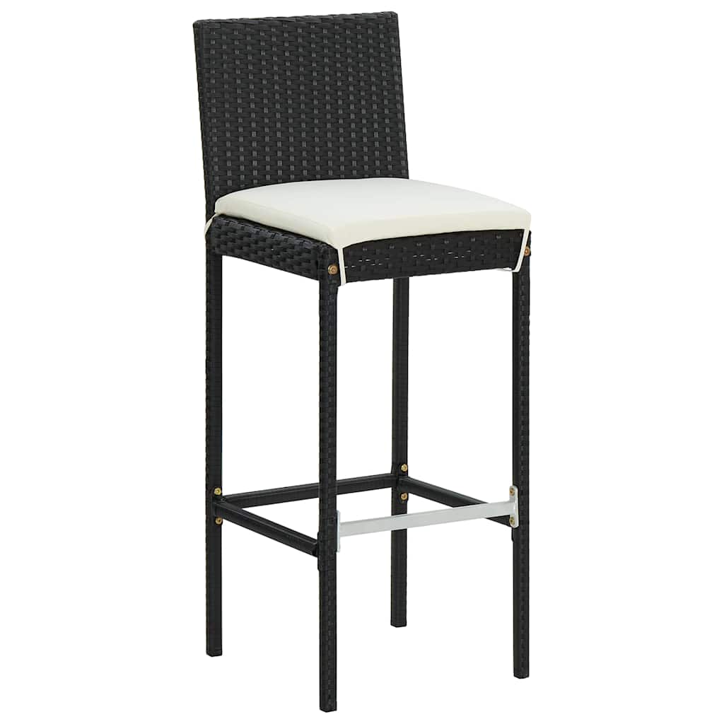 Set da Bar da Giardino 5 pz con Cuscini Nero