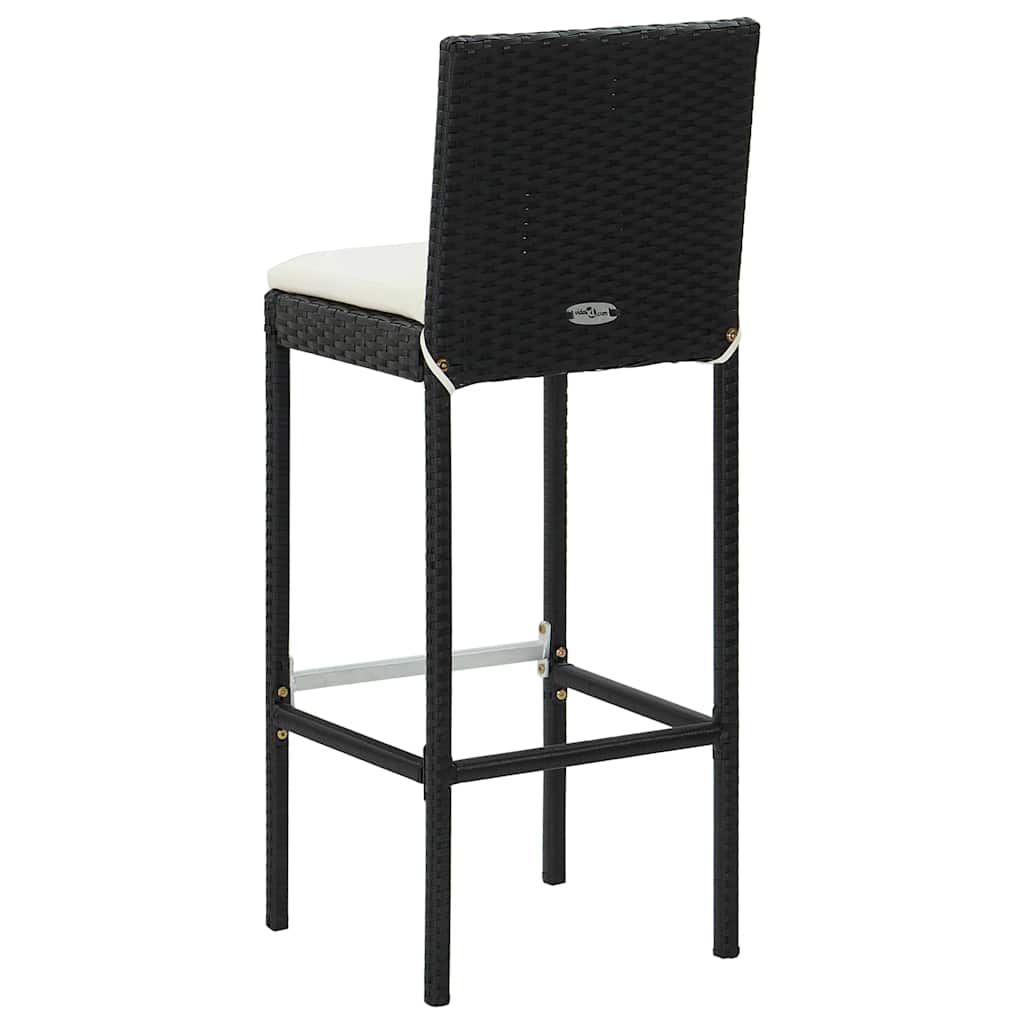 Set da Bar da Giardino 5 pz con Cuscini Nero