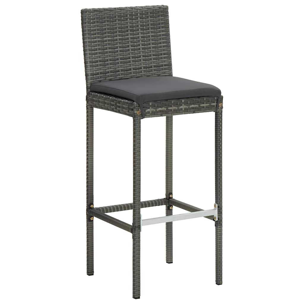Set da Bar da Giardino 5pz con Cuscini Grigio