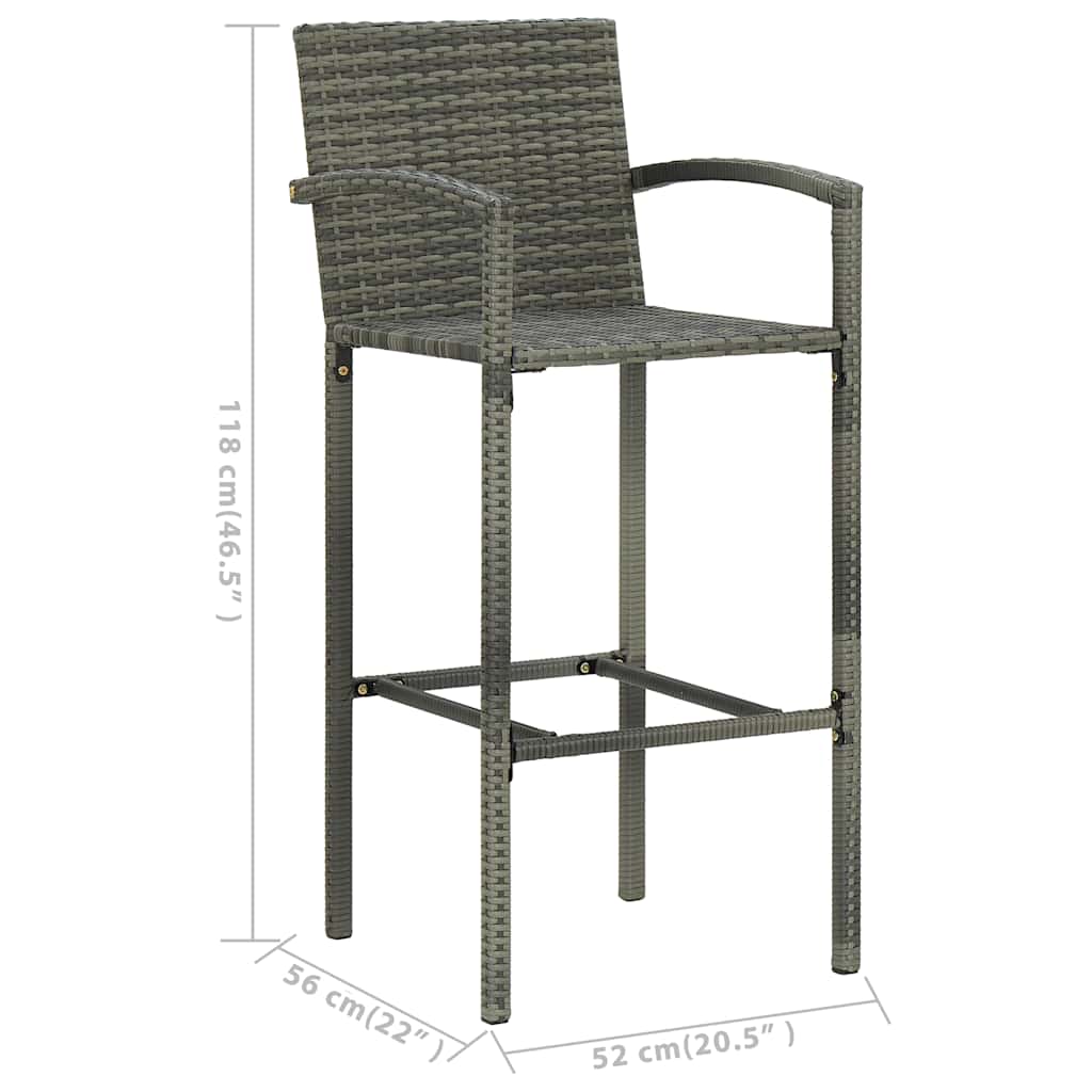Set Bar da Giardino 7 pz Grigio