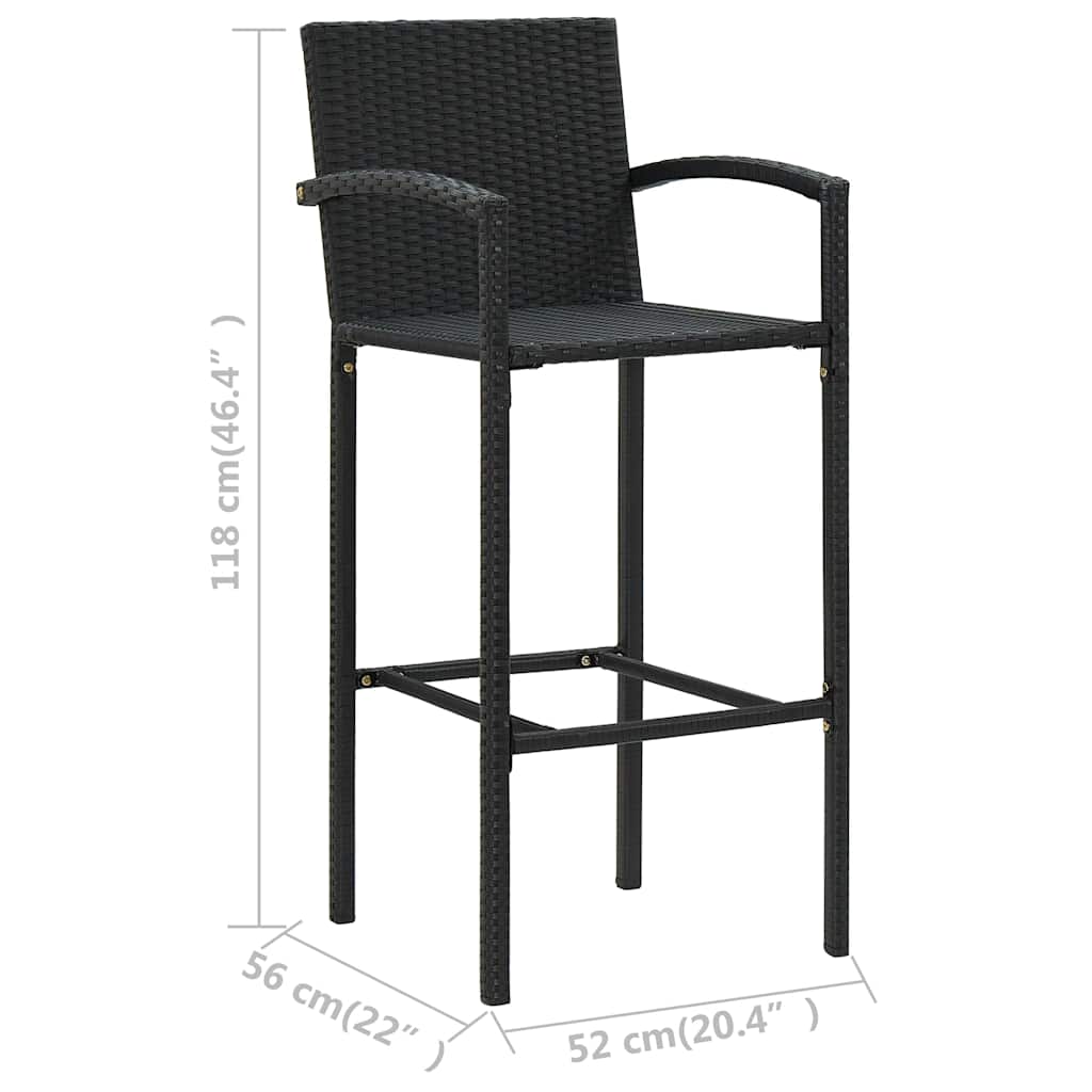 Set Bar da Giardino 5 pz Nero