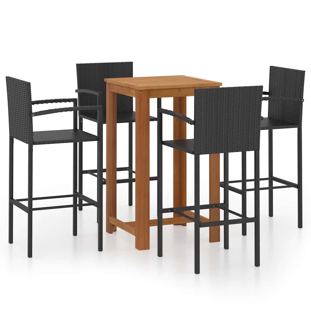Set Bar da Giardino 5 pz Nero