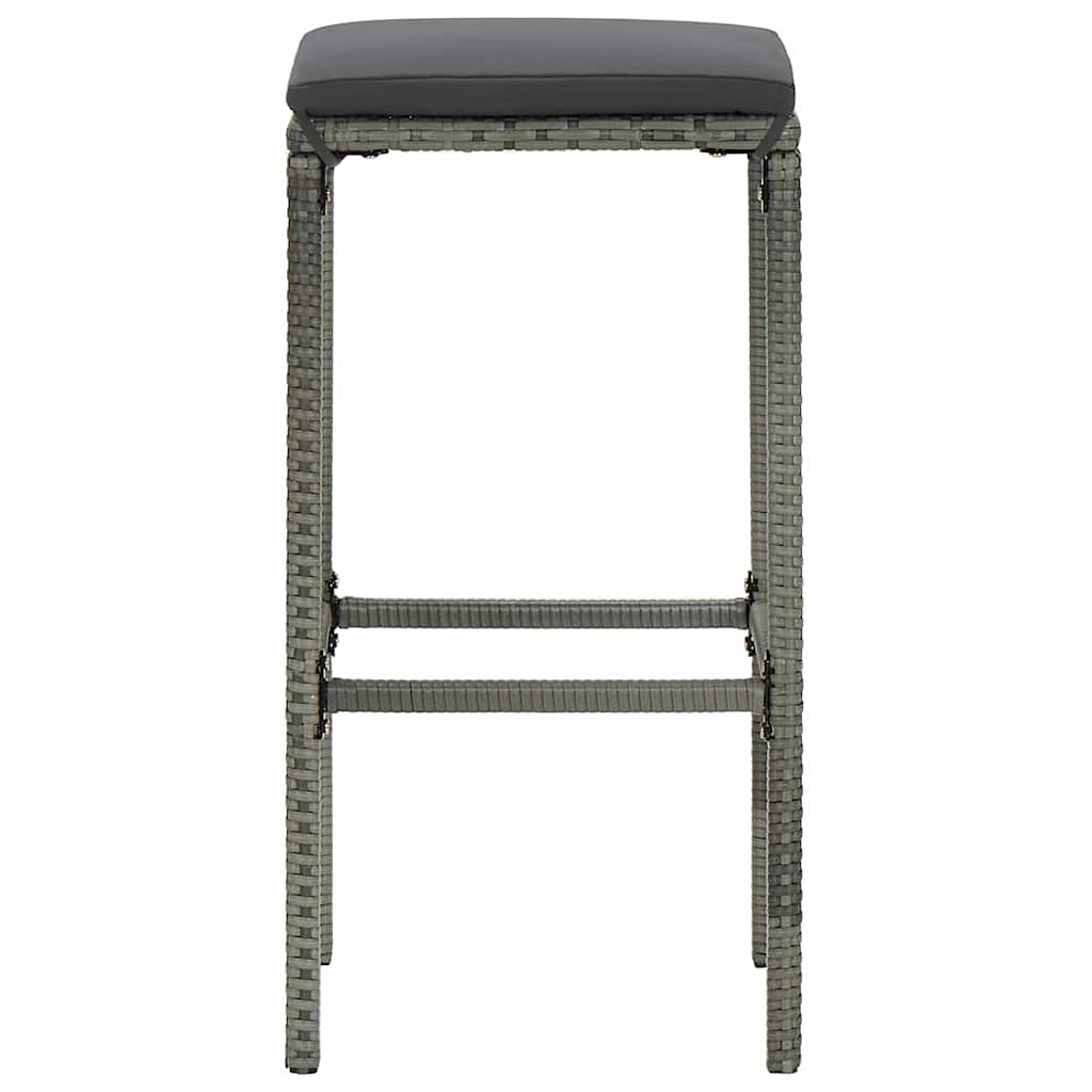 Set da Bar da Giardino 7 pz con Cuscini Grigio