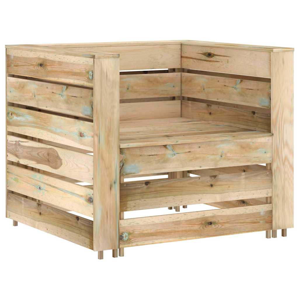 Set Salotto da Giardino 6 pz in Legno di Pino Impregnato Verde
