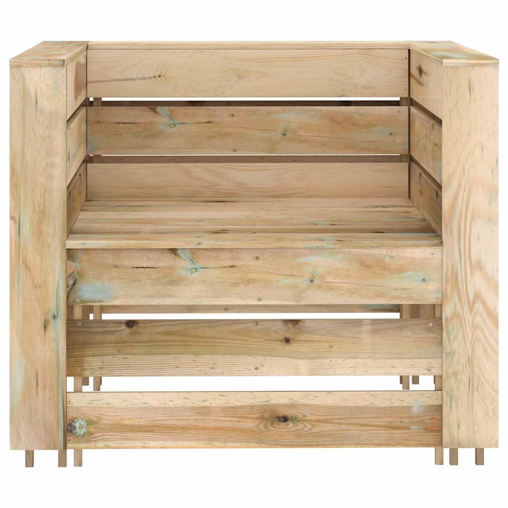Set Salotto da Giardino 6 pz in Legno di Pino Impregnato Verde