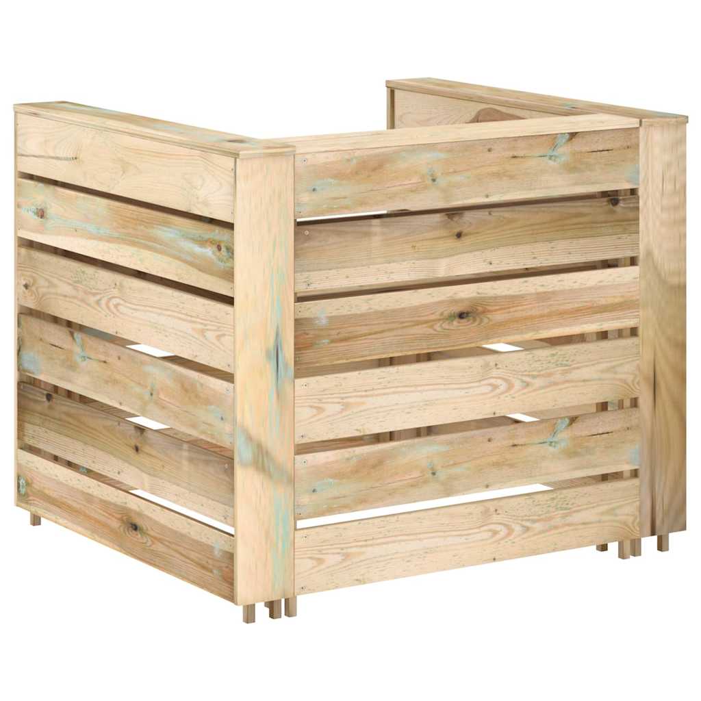 Set Salotto da Giardino 6 pz in Legno di Pino Impregnato Verde