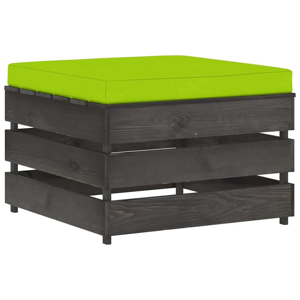 Set Divani da Giardino con Cuscini 5 pz Legno Impregnato Grigio