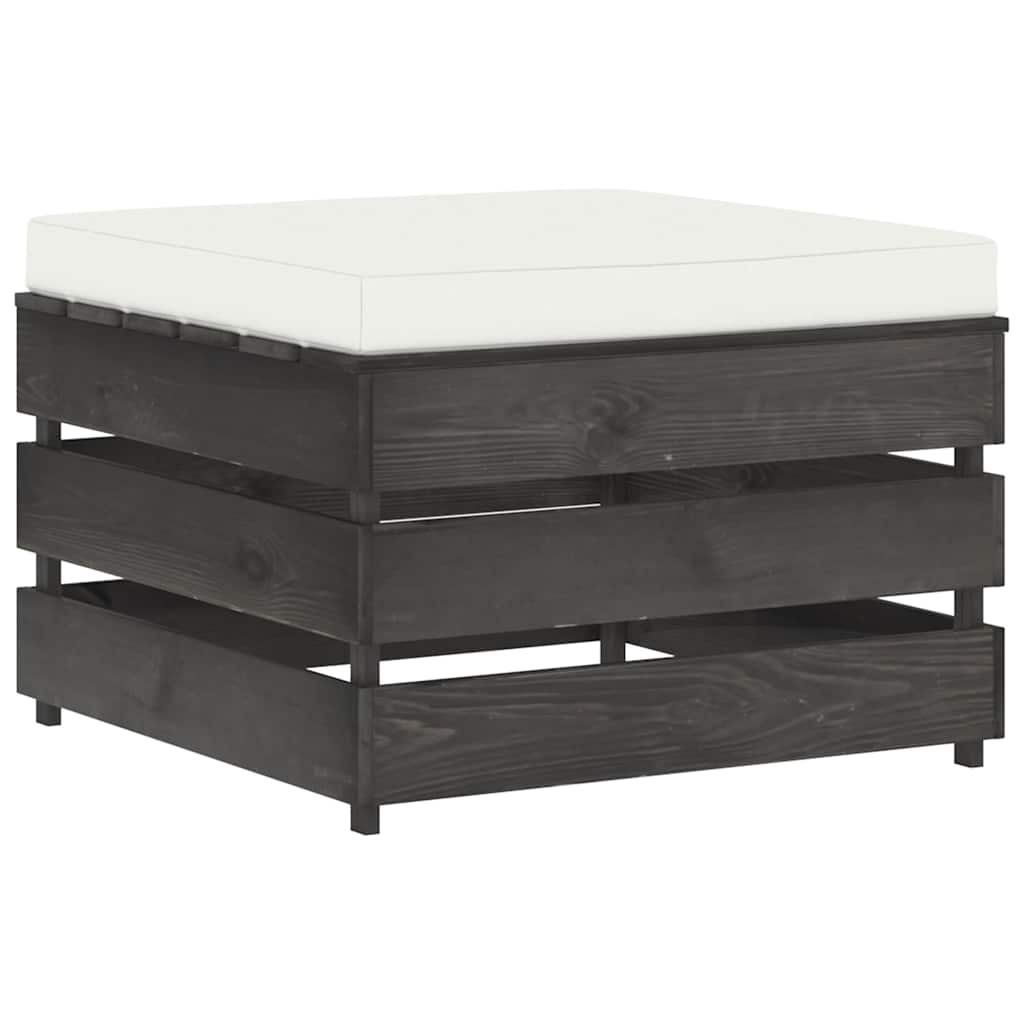 Set Salotto da Giardino 5pz con Cuscini Legno Impregnato Grigio