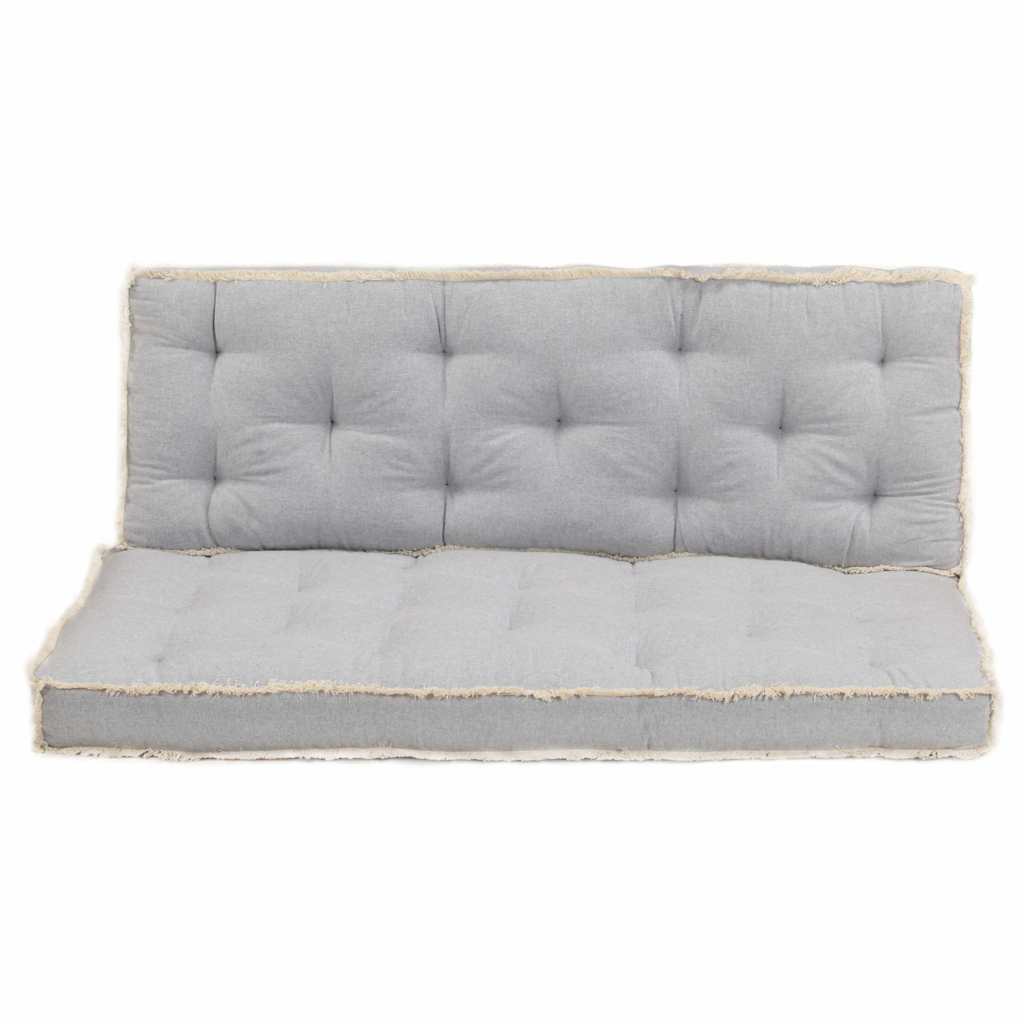 Set Cuscini per Divano in Pallet 2 pz Grigi