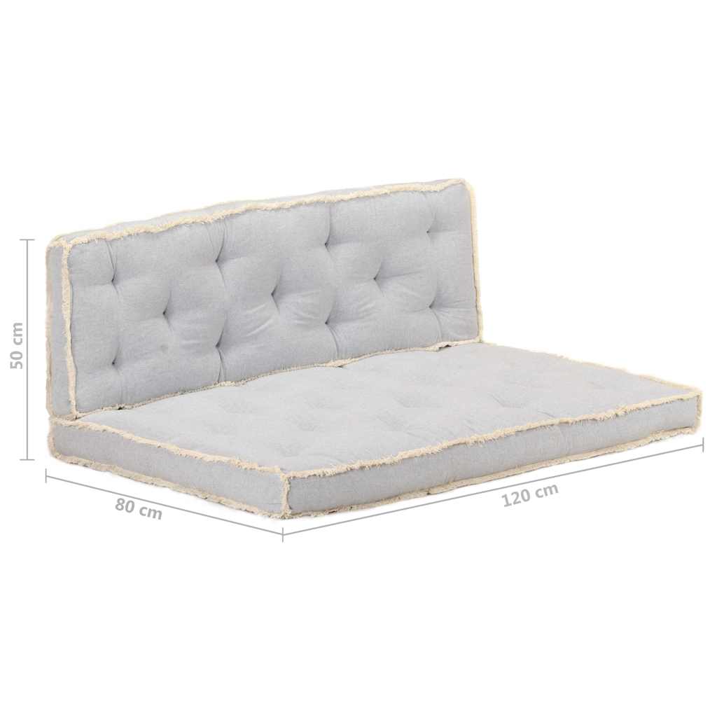Set Cuscini per Divano in Pallet 2 pz Grigi