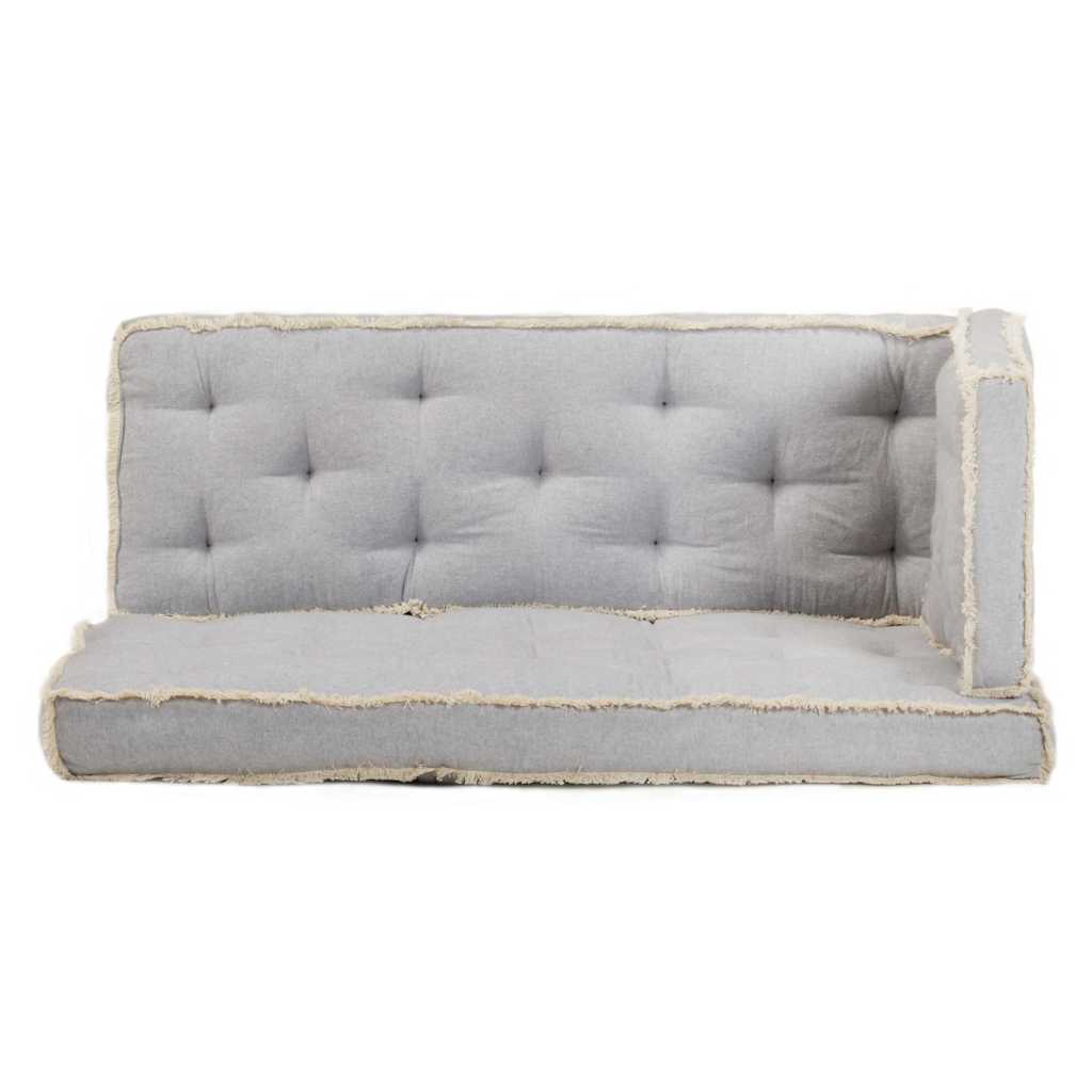 Set Cuscini per Divano in Pallet 3 pz Grigi