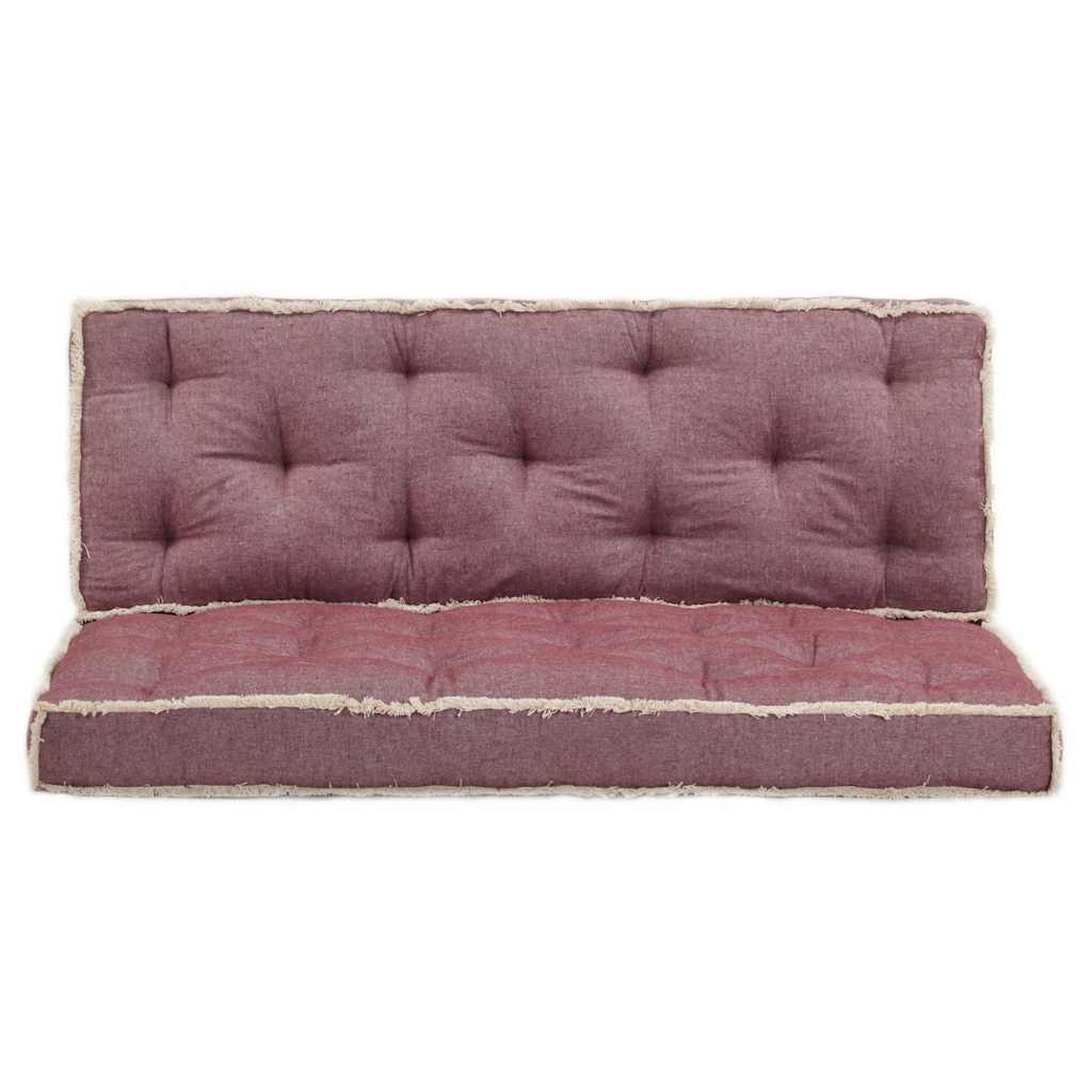 Cuscini per Divano in Pallet 2 pz Rosso Borgogna