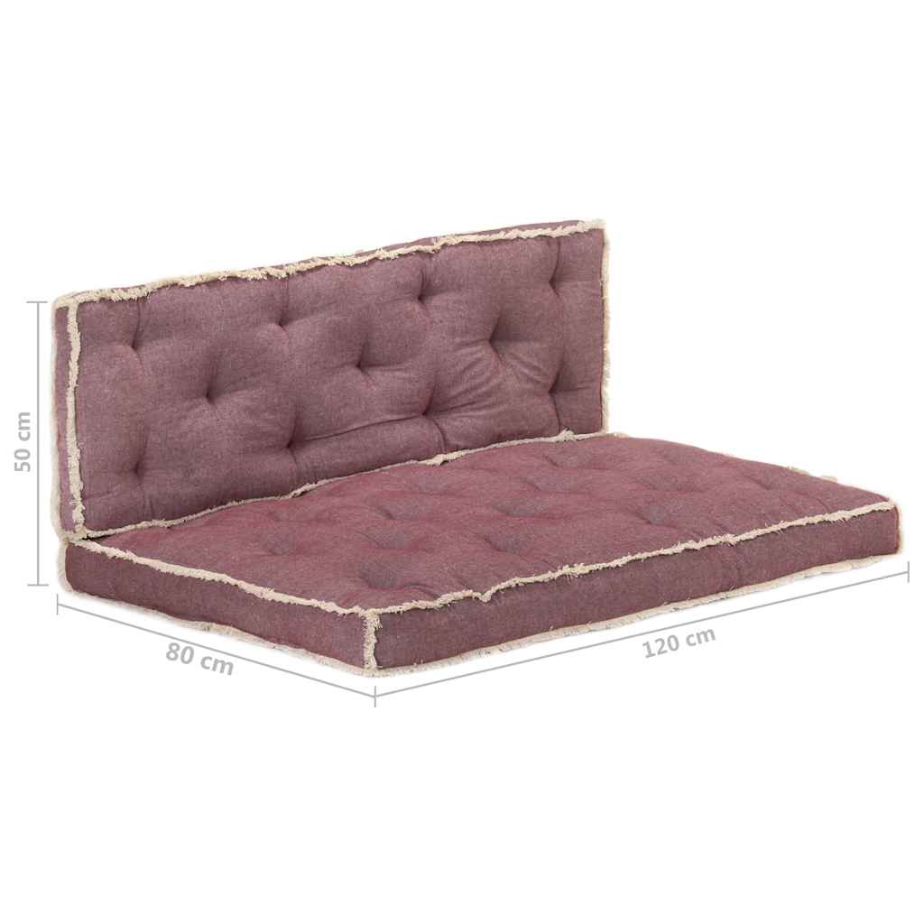 Cuscini per Divano in Pallet 2 pz Rosso Borgogna