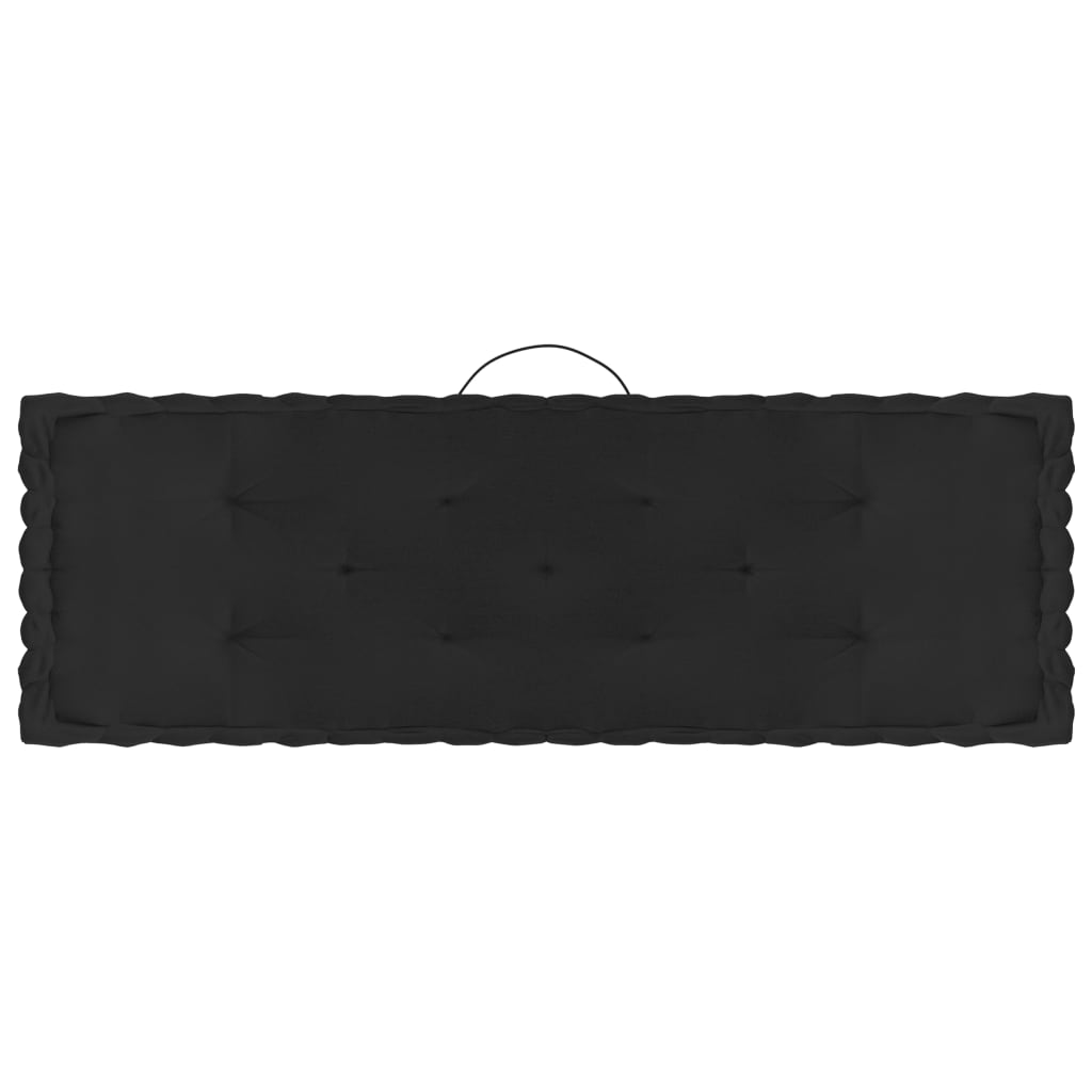 Cuscini per Pallet e Pavimento 3 pz Nero in Cotone