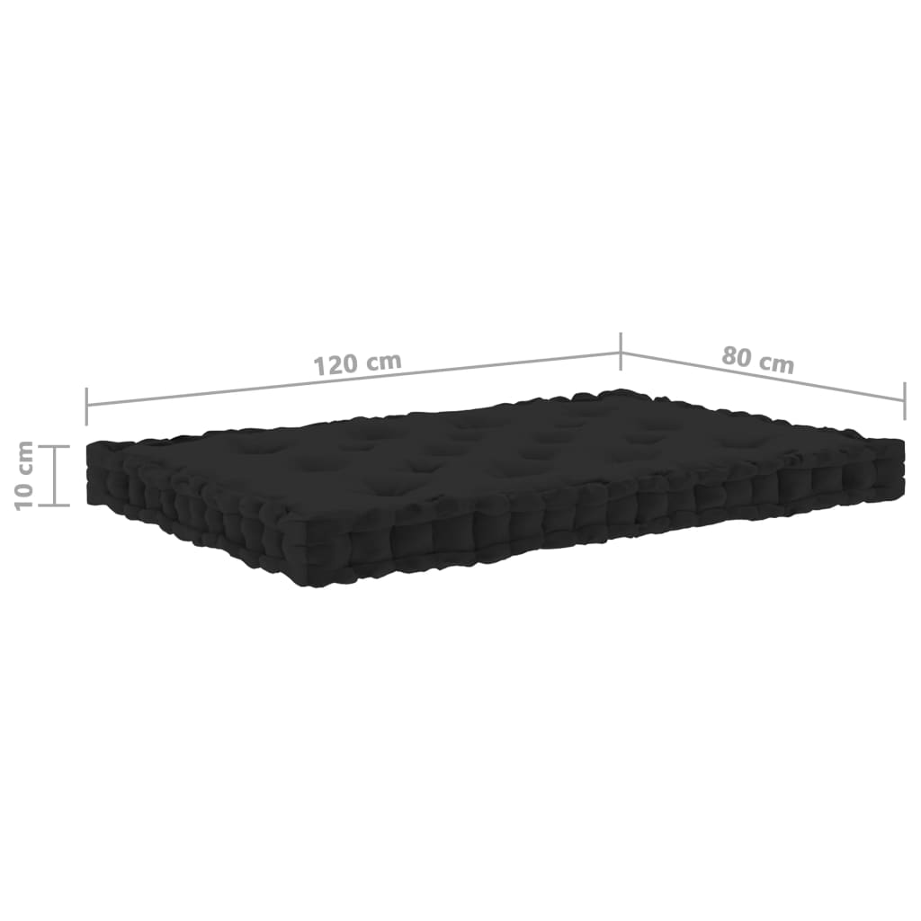Cuscini per Pallet e Pavimento 3 pz Nero in Cotone
