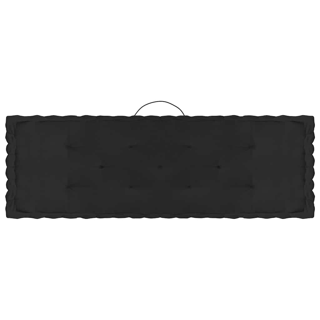 Cuscini per Pallet e Pavimento 4 pz Nero in Cotone