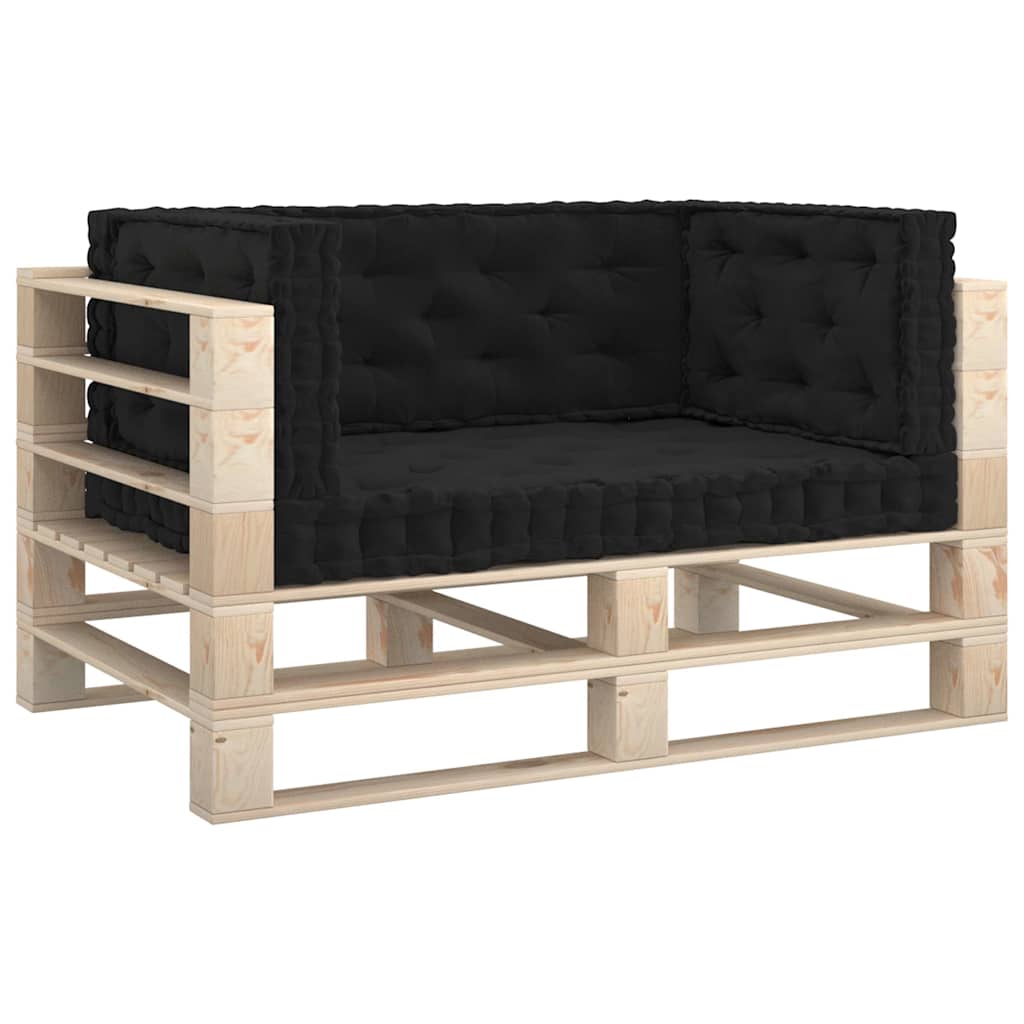 Cuscini per Pallet e Pavimento 4 pz Nero in Cotone