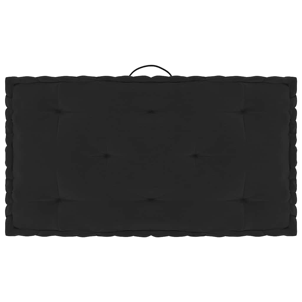 Cuscini per Pallet e Pavimento 4 pz Nero in Cotone