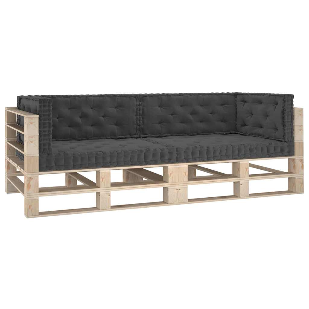 Cuscini per Pallet e Pavimento 6 pz Antracite in Cotone