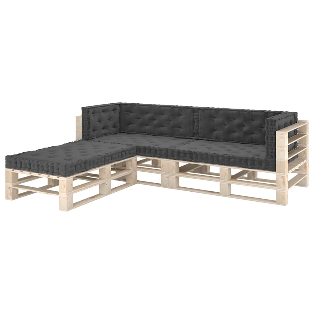 Cuscini per Pallet e Pavimento 7 pz Antracite in Cotone