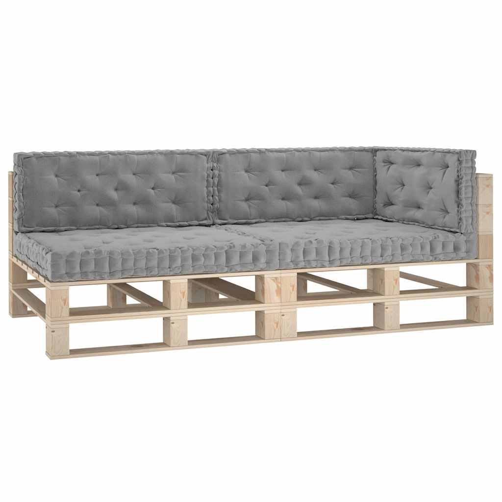 Cuscini per Pallet e Pavimento 5 pz Grigi n Cotone
