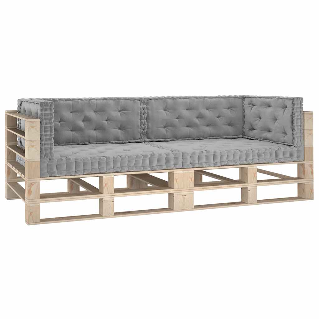 Cuscini per Pallet e Pavimento 6 pz Grigi n Cotone