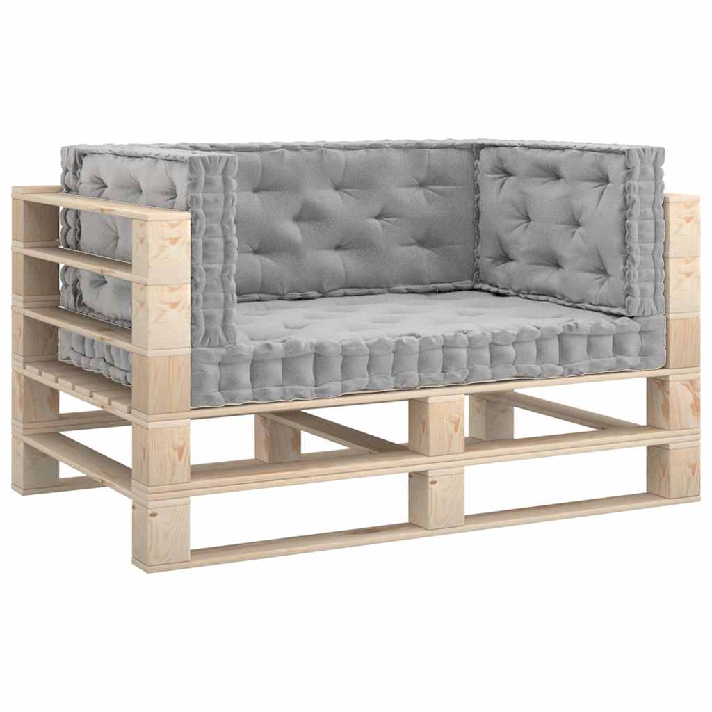 Cuscini per Pallet e Pavimento 4 pz Grigio in Cotone
