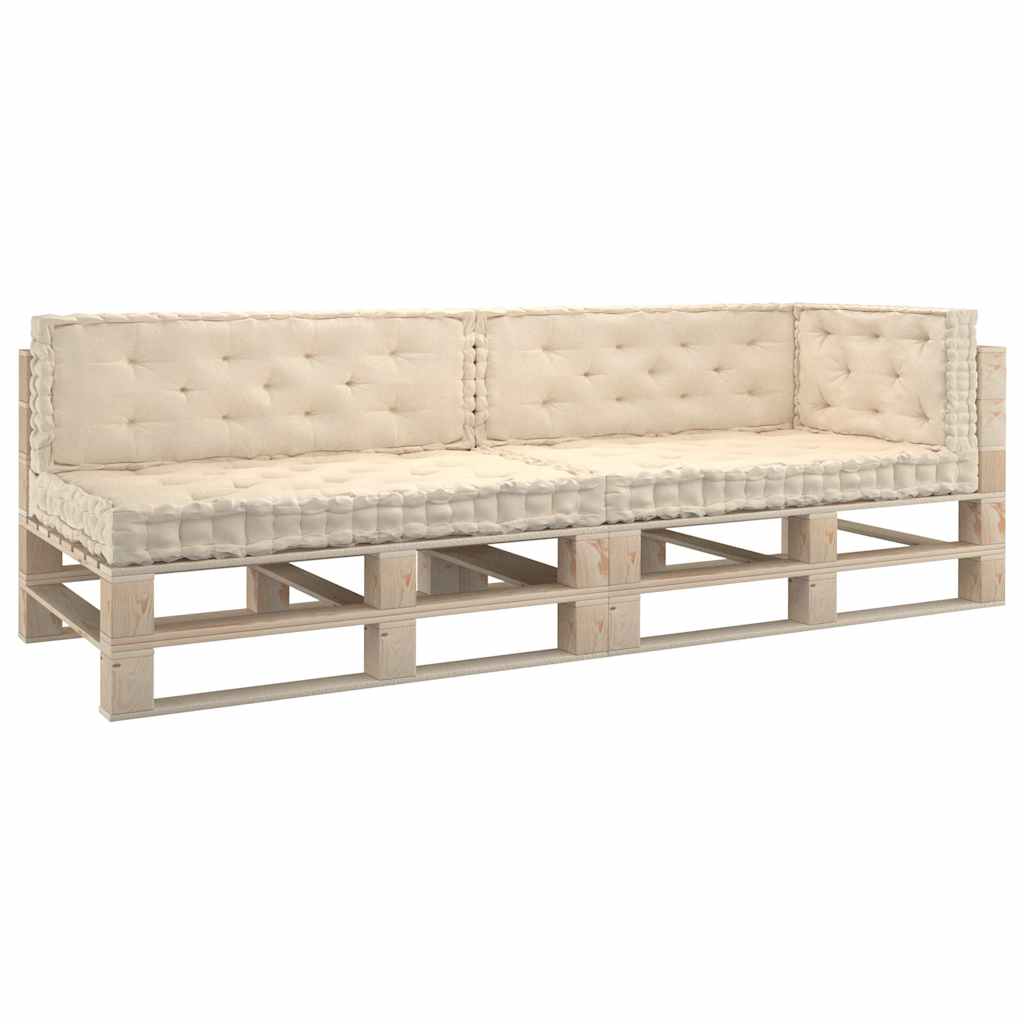Cuscini per Pallet e Pavimento 5 pz Beige in Cotone