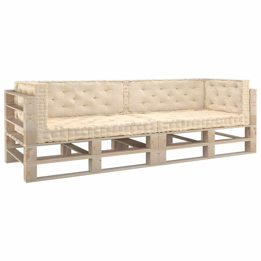 Cuscini per Pallet e Pavimento 6 pz Beige in Cotone
