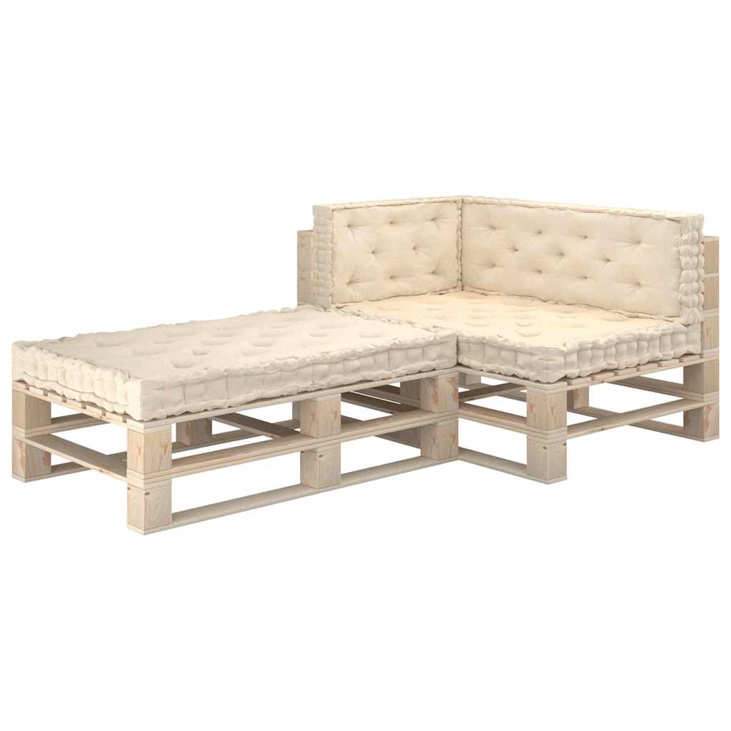 Cuscini per Pallet e Pavimento 4 pz Beige in Cotone