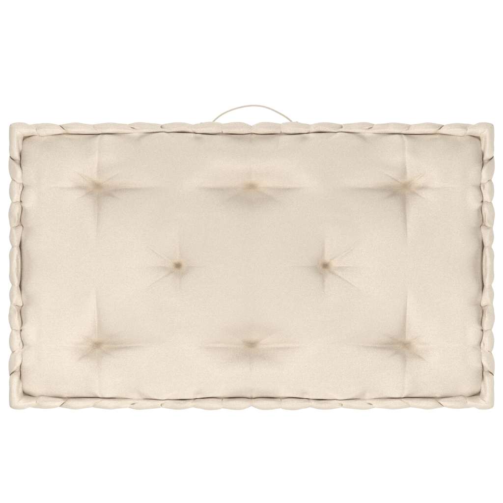 Cuscini per Pallet e Pavimento 7 pz Beige in Cotone