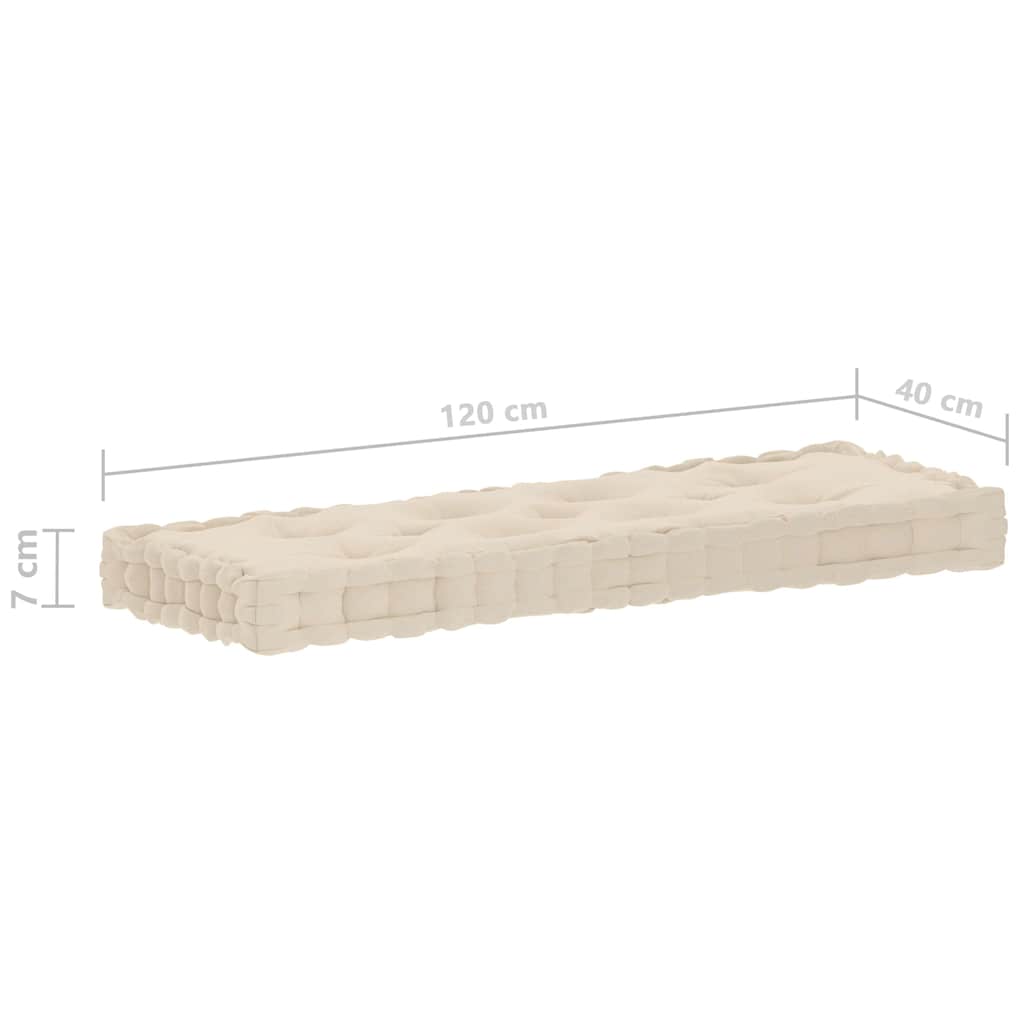 Cuscini per Pallet e Pavimento 7 pz Beige in Cotone