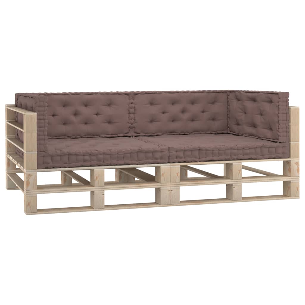 Cuscini per Pallet e Pavimento 6 pz Grigio Talpa in Cotone