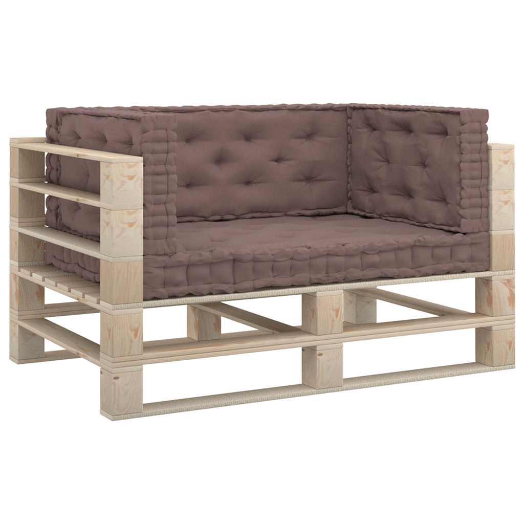 Cuscini per Pallet e Pavimento 4 pz in Cotone Grigio Talpa