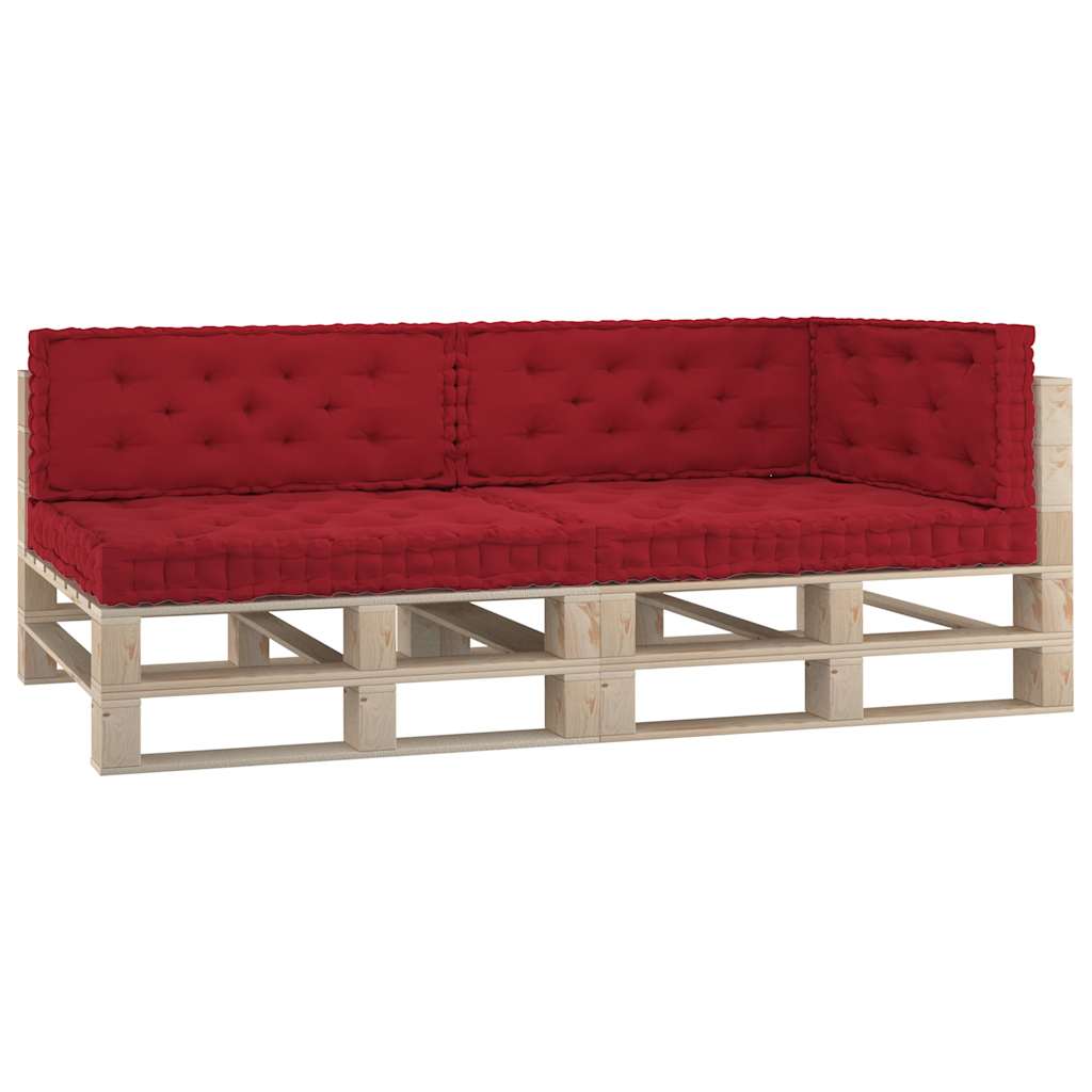 Cuscini per Pallet e Pavimento 5 pz Rosso Borgogna in Cotone