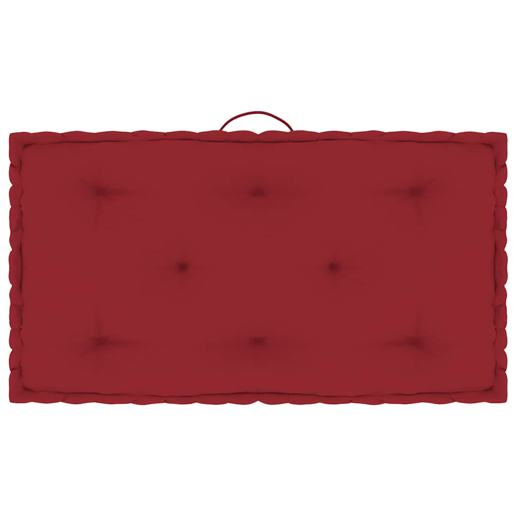 Cuscini per Pallet e Pavimento 7 pz Rosso Borgogna in Cotone