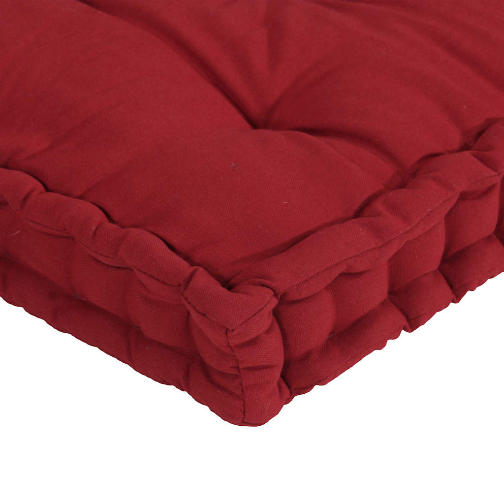 Cuscini per Pallet e Pavimento 7 pz Rosso Borgogna in Cotone