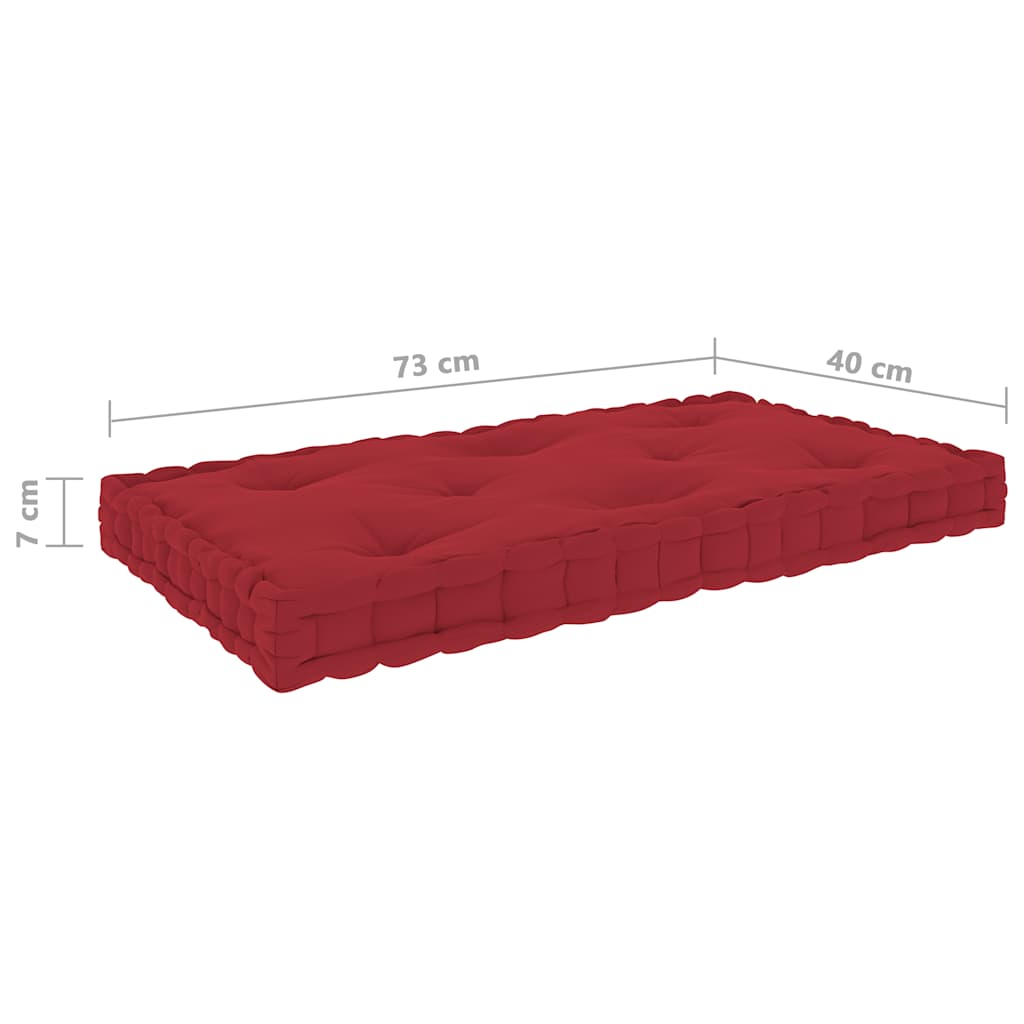 Cuscini per Pallet e Pavimento 7 pz Rosso Borgogna in Cotone