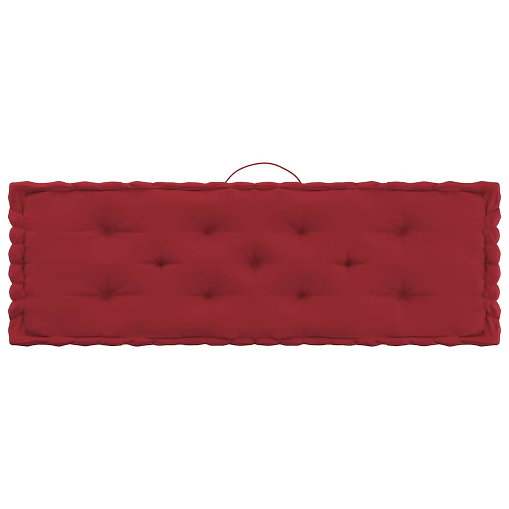 Cuscini per Pallet e Pavimento 7 pz Rosso Borgogna in Cotone