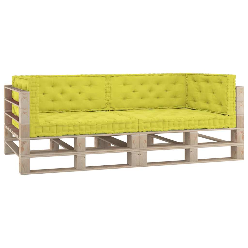 Cuscini per Pallet e Pavimento 6 pz Verde Mela in Cotone