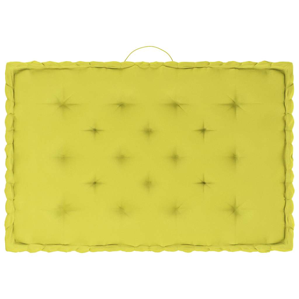 Cuscini per Pallet e Pavimento 4 pz Verde Mela in Cotone