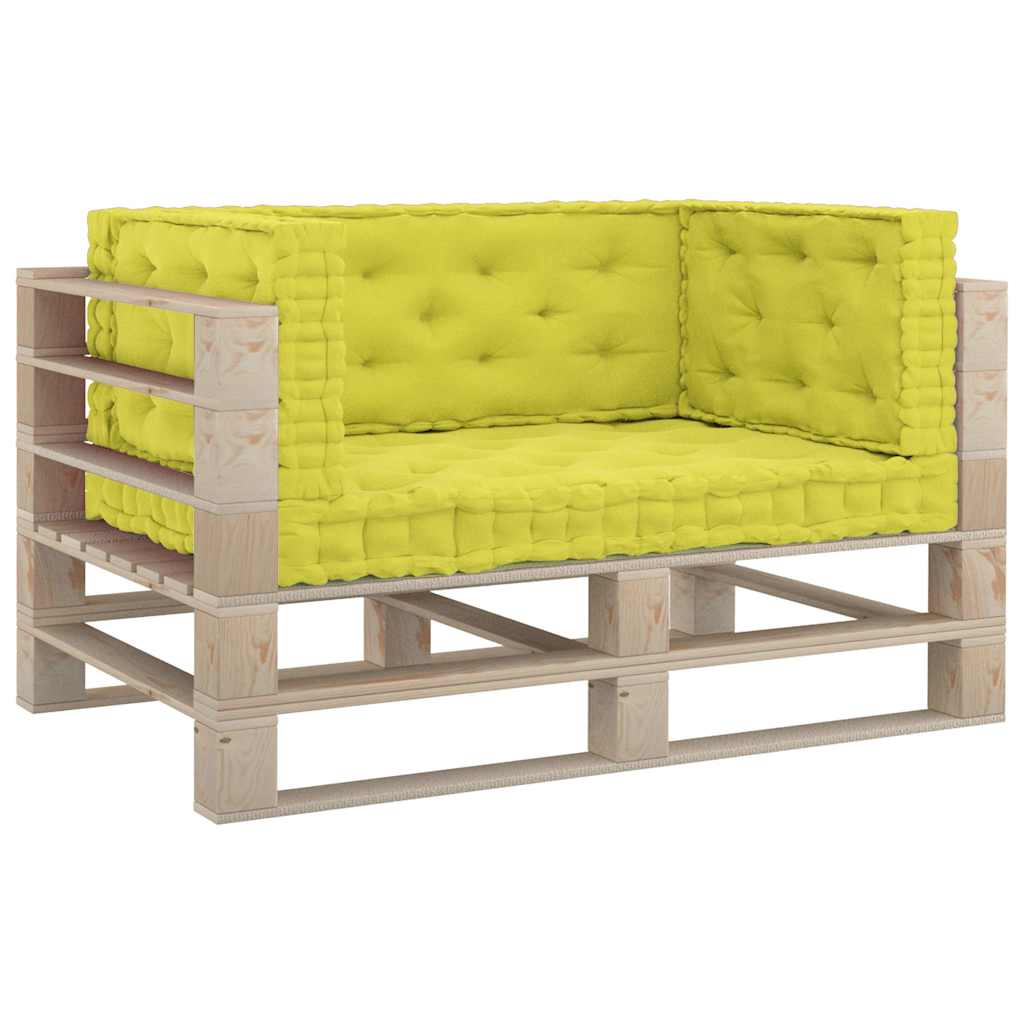 Cuscini per Pallet e Pavimento 4 pz Verde Mela in Cotone