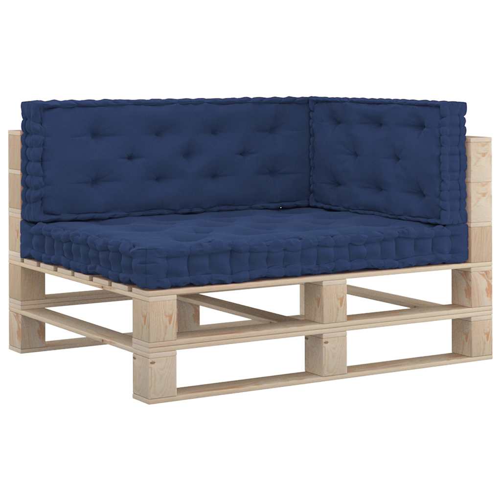 Cuscini per Pallet e Pavimento 3 pz Blu Navy Chiaro in Cotone