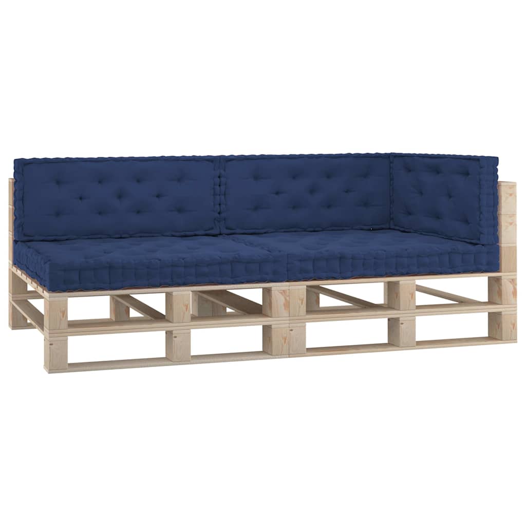 Cuscini per Pallet e Pavimento 5 pz Blu Navy Chiaro in Cotone