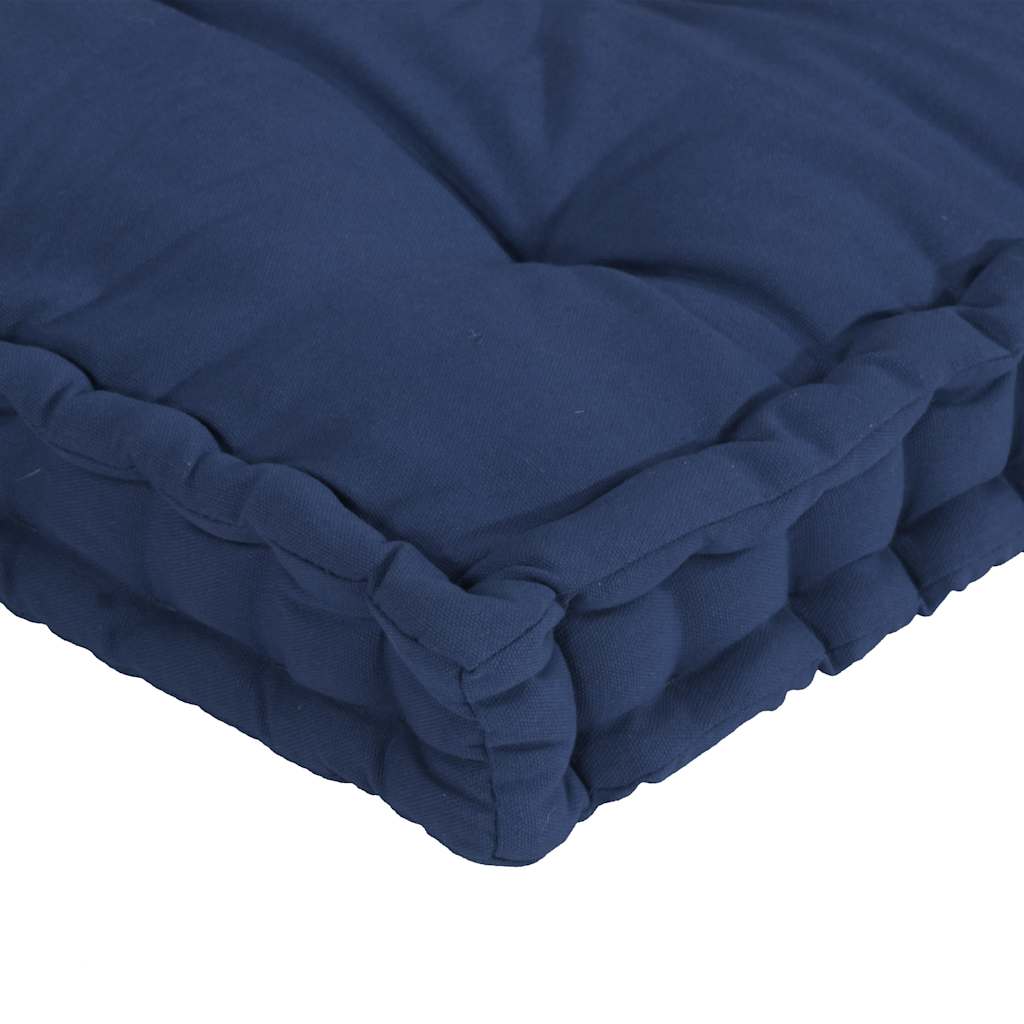 Cuscini per Pallet e Pavimento 5 pz Blu Navy Chiaro in Cotone