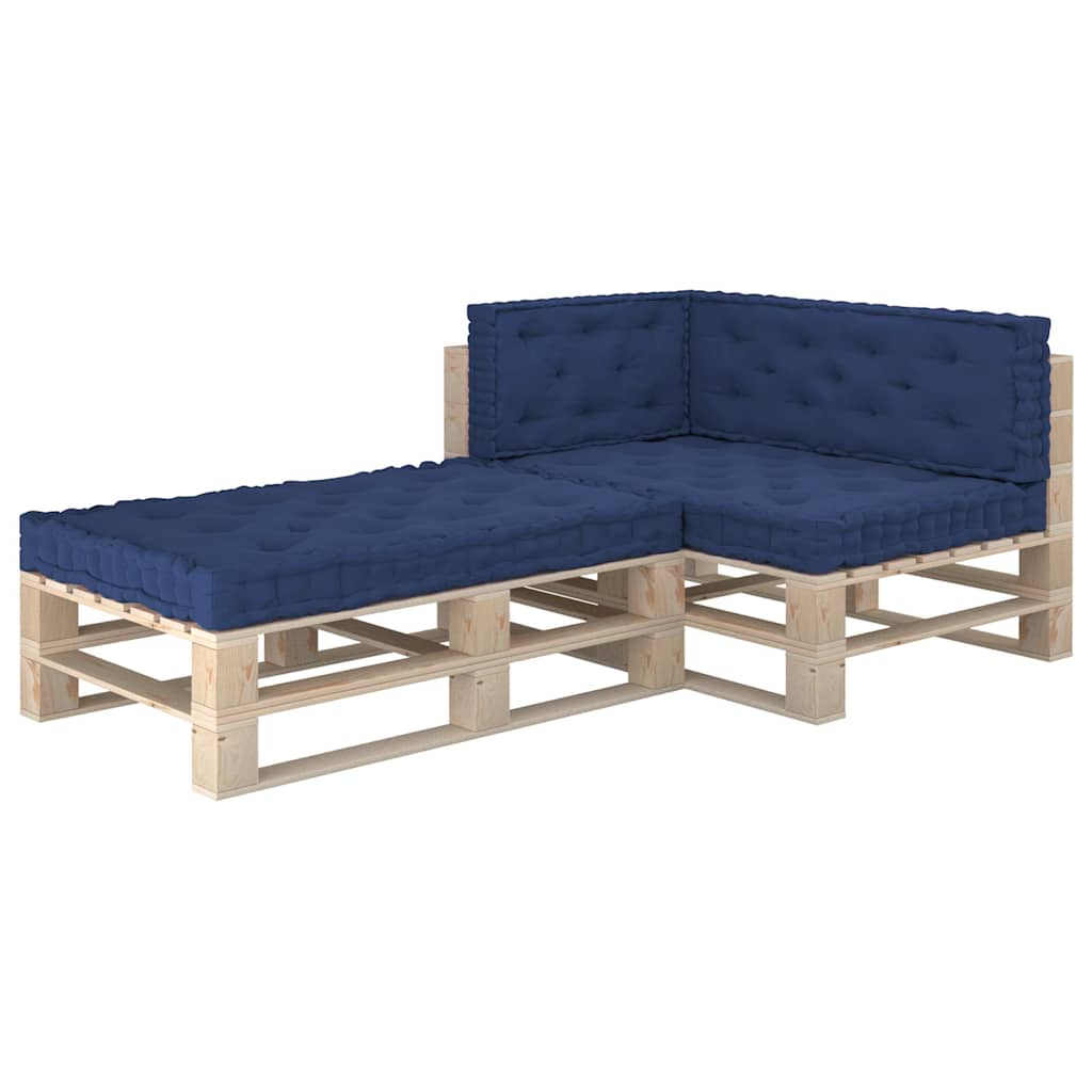 Cuscini per Pallet e Pavimento 4 pz Blu Navy Chiaro in Cotone