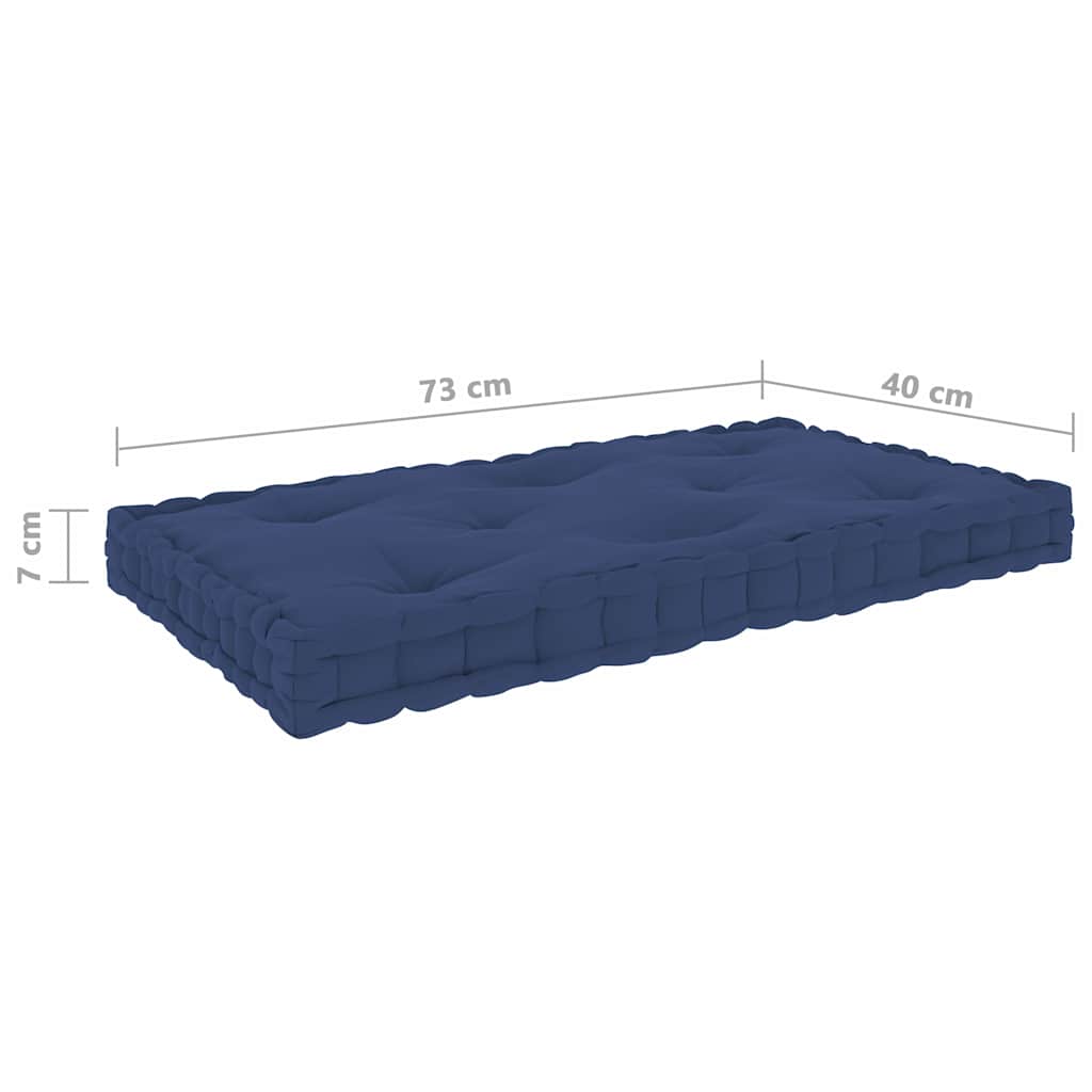 Cuscini per Pallet e Pavimento 4 pz Blu Navy Chiaro in Cotone