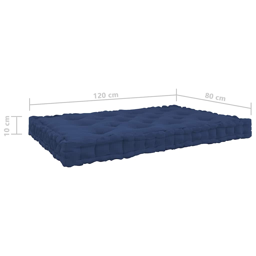 Cuscini per Pallet e Pavimento 4 pz Blu Navy Chiaro in Cotone