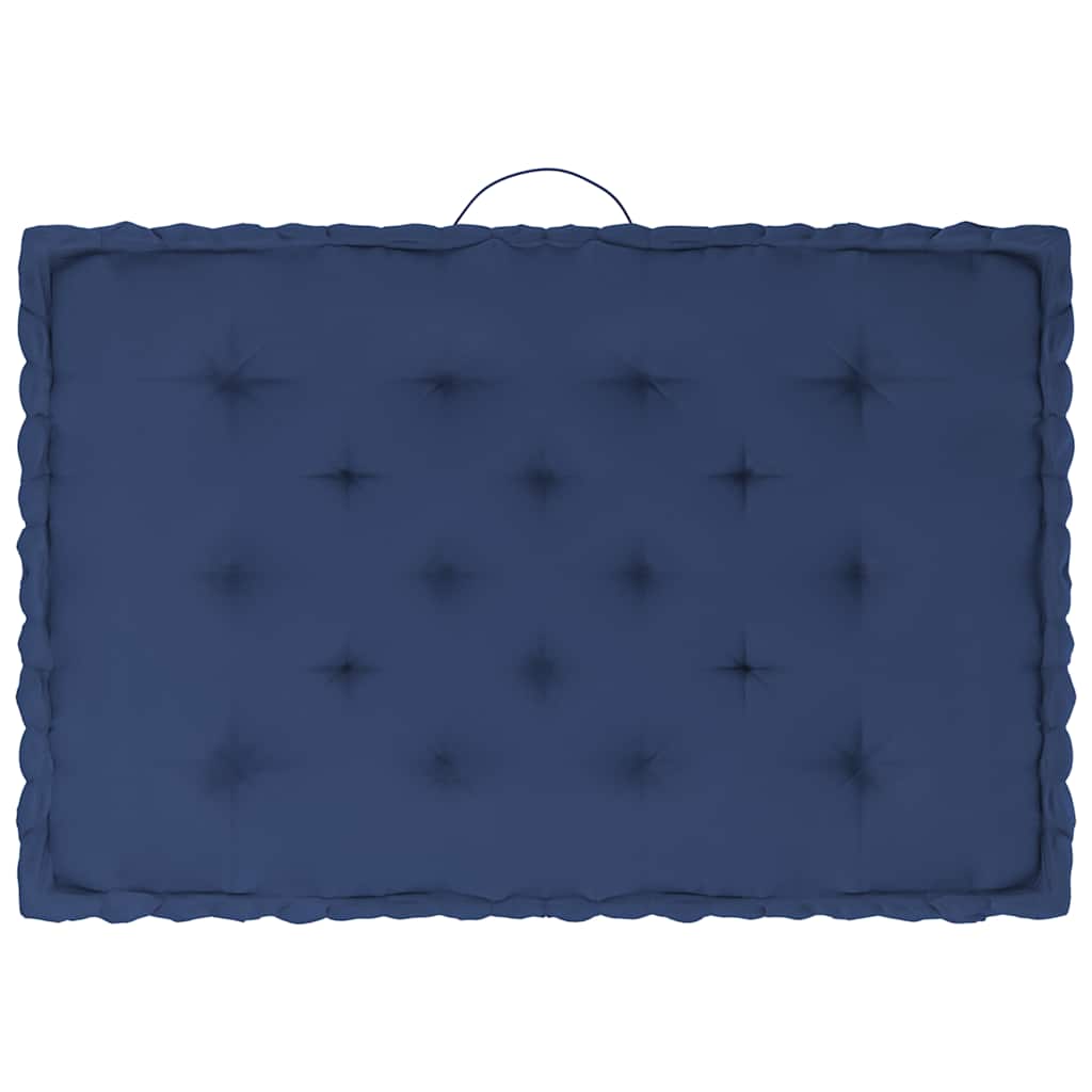 Cuscini per Pallet e Pavimento 7 pz Blu Navy Chiaro in Cotone