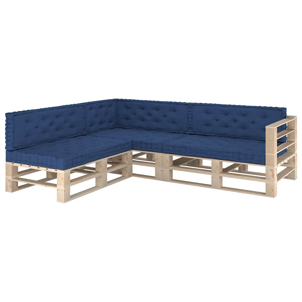 Cuscini per Pallet e Pavimento 7 pz Blu Navy Chiaro in Cotone